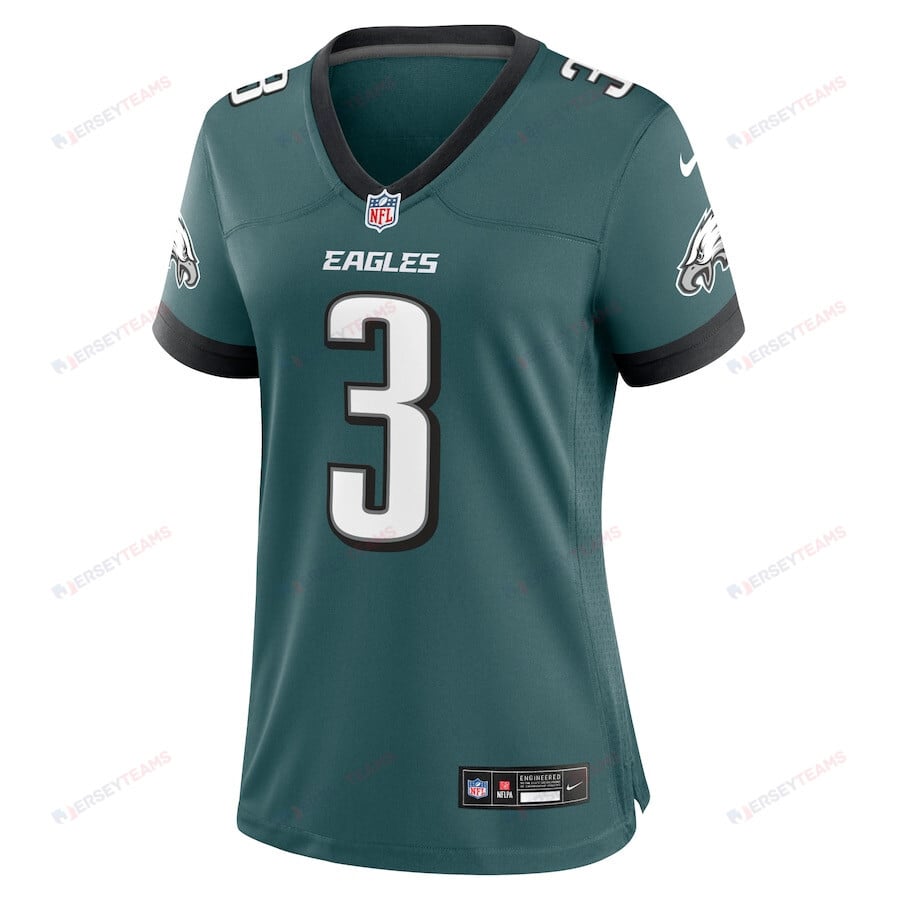Nolan Smith 3 Philadelphia Eagles Women's Team Game Jersey - Midnight Green
