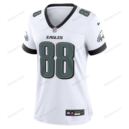 Dallas Goedert 88 Philadelphia Eagles White Game Women Jersey - White