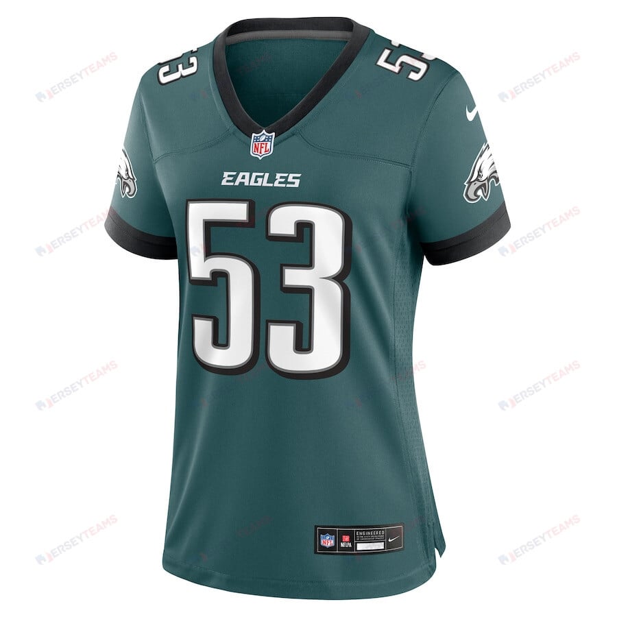 Zack Baun 53 Philadelphia Eagles Women's Game Jersey - Midnight Green