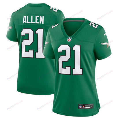 Eric Allen 21 Philadelphia Eagles Women's Alternate Game Jersey - Kelly Green