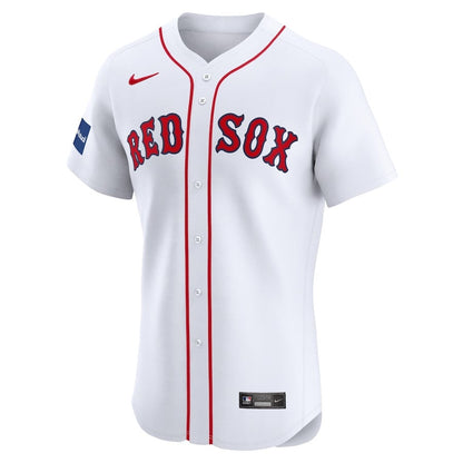 David Ortiz 34 Boston Red Sox Home Elite Sponsor Patch Player Men Jersey - White