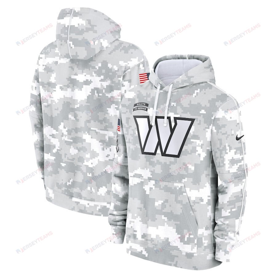 Washington Commanders 2024 Salute to Service Club Fleece Pullover Men Hoodie - Arctic Camo