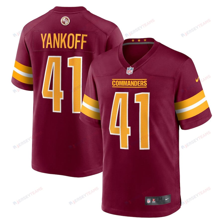 Colson Yankoff 41 Washington Commanders Game Men Jersey - Burgundy