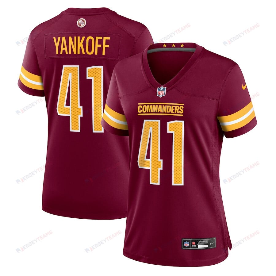 Colson Yankoff 41 Washington Commanders Women's Game Jersey - Burgundy