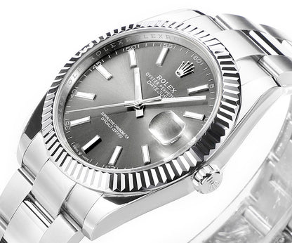 Rhodium Gray & Stainless Steel 41MM Watch