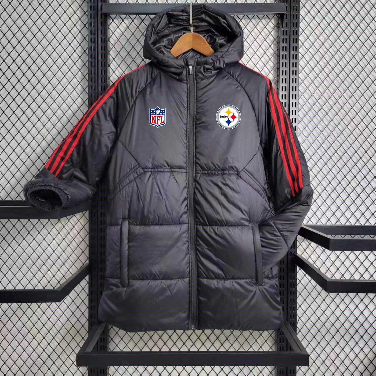 Pittsburgh Steelers Puffer Coat Down Jacket - Black