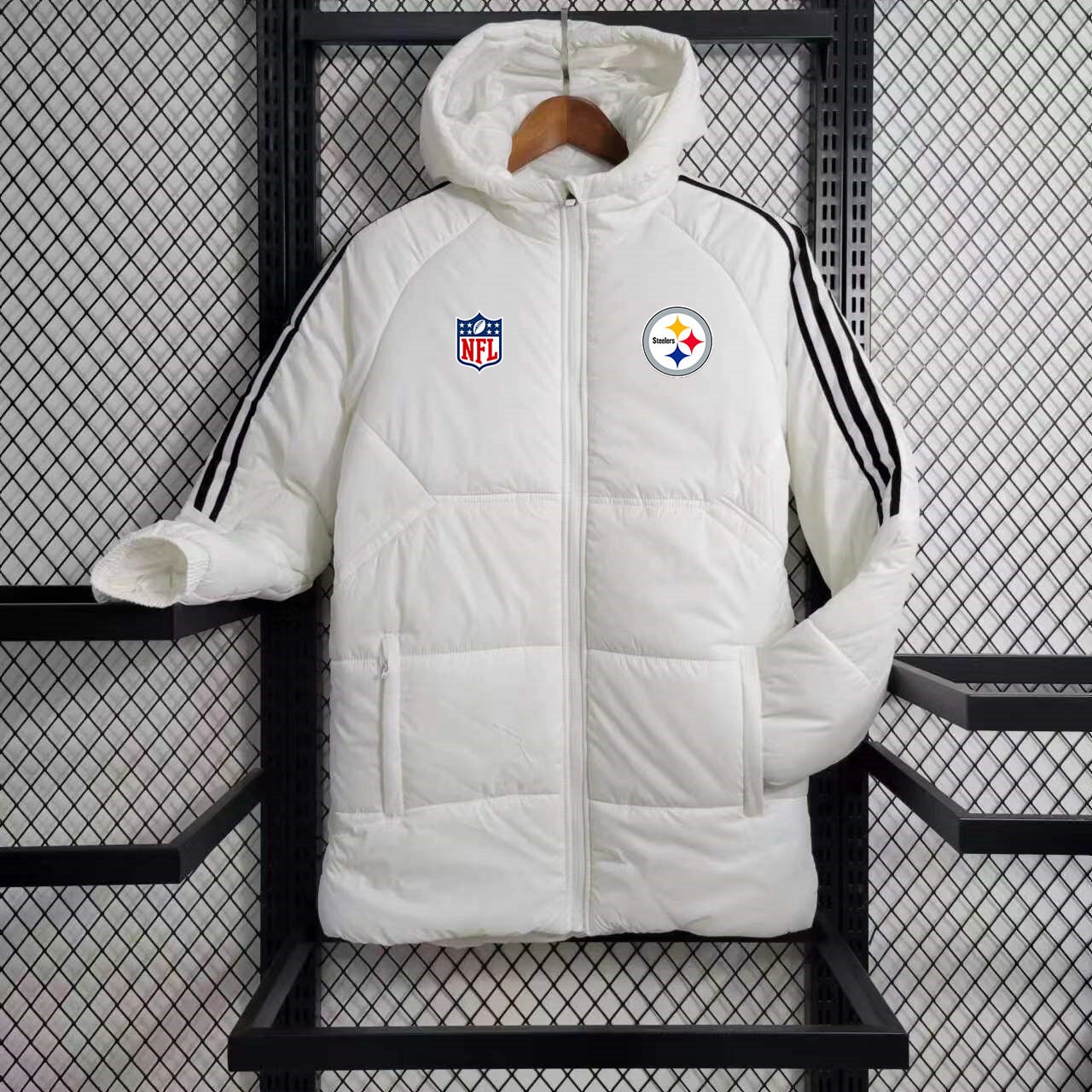 Pittsburgh Steelers Puffer Coat Down Jacket - White