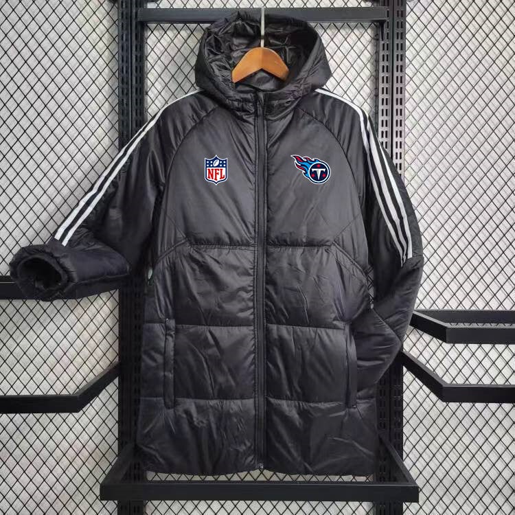 Tennessee Titans White Stripe Coat Down Jacket - Black