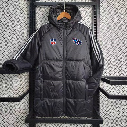 Tennessee Titans White Stripe Coat Down Jacket - Black