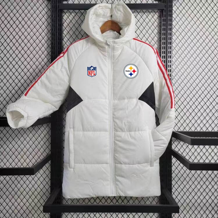 Pittsburgh Steelers Hooded Coat Down Jacket - White