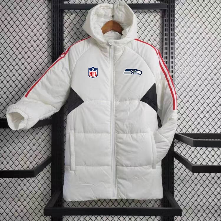 Seattle Seahawks Hooded Coat Down Jacket - White