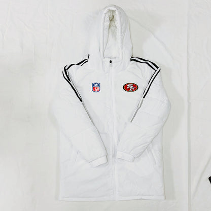 San Francisco 49ers Black Stripes Coat Down Jacket - White