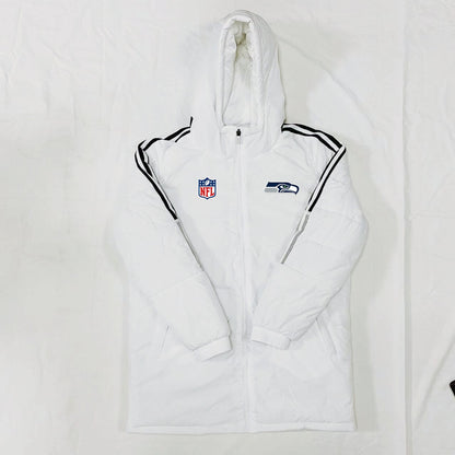 Seattle Seahawks Black Stripes Coat Down Jacket - White