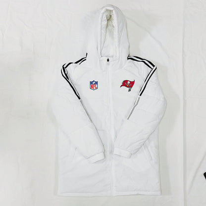 Tampa Bay Buccaneers Black Stripes Coat Down Jacket - White
