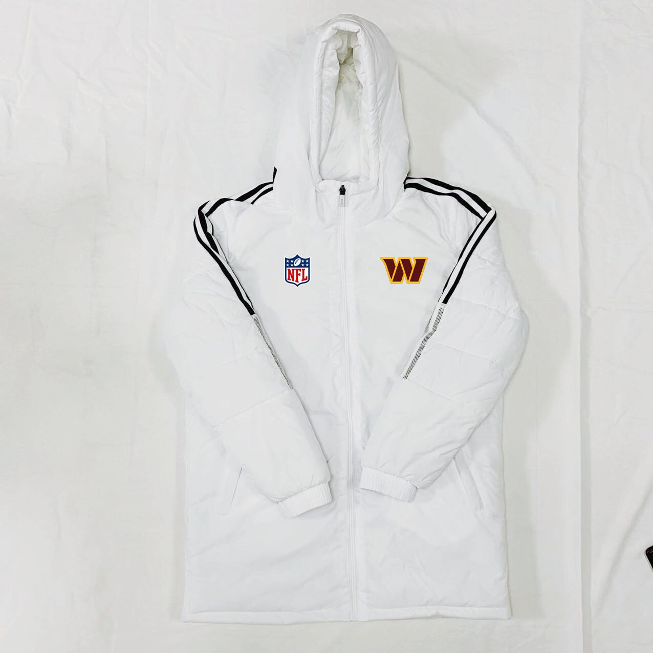 Washington Commanders Black Stripes Coat Down Jacket - White