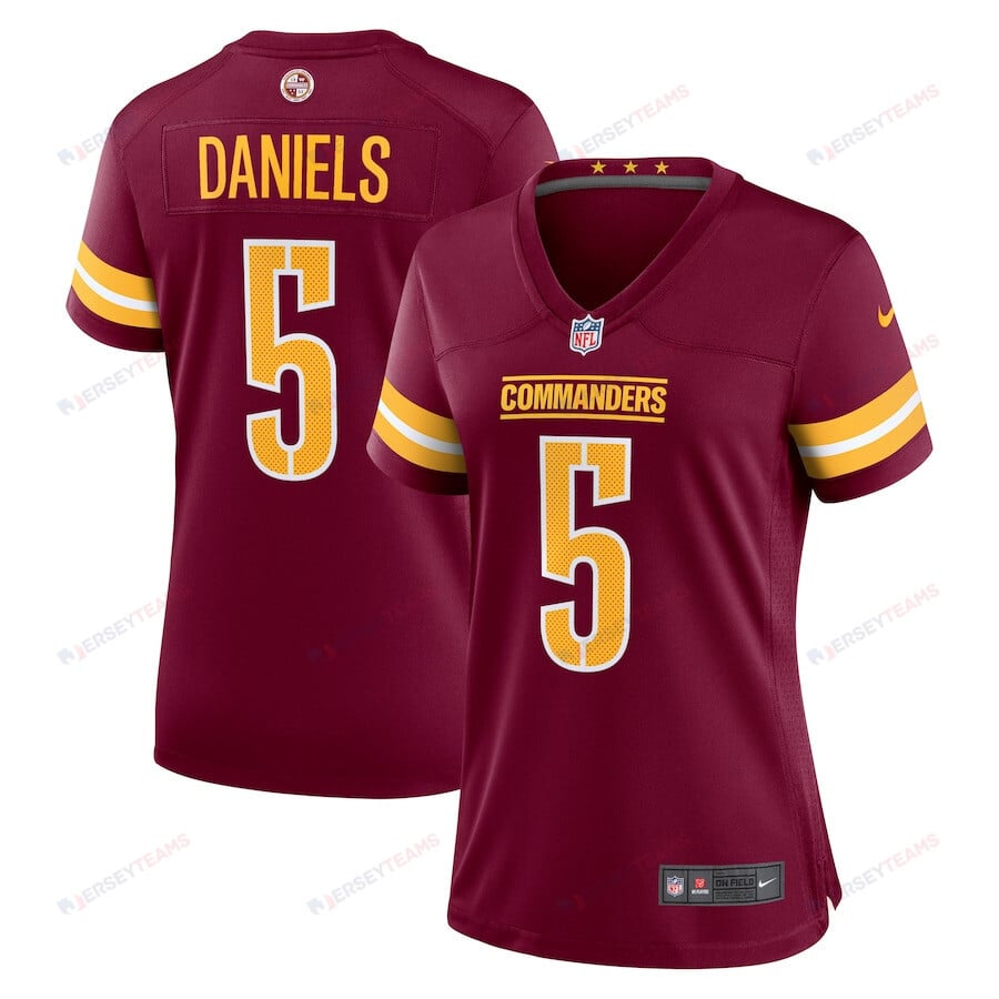 Jayden Daniels 5 Washington Commanders Women's Player Game Jersey - Burgundy