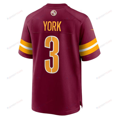 Cade York 3 Washington Commanders Game Men Jersey - Burgundy