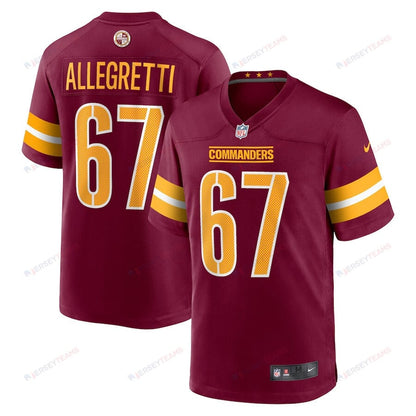 Nick Allegretti 67 Washington Commanders Game Men Jersey - Burgundy