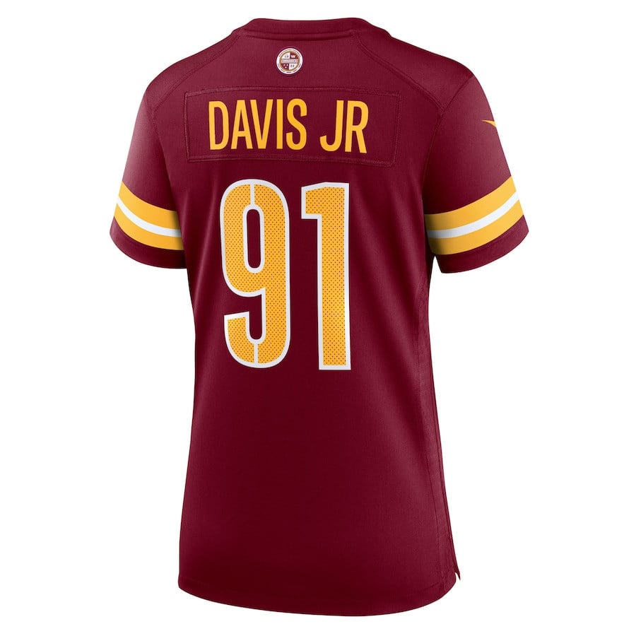 Carl Davis Jr. 91 Washington Commanders Women's Team Game Jersey - Burgundy