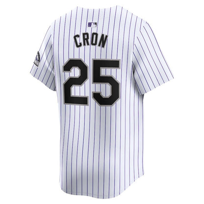 CJ Cron 25 Colorado Rockies Home Limited Player Men Jersey - White