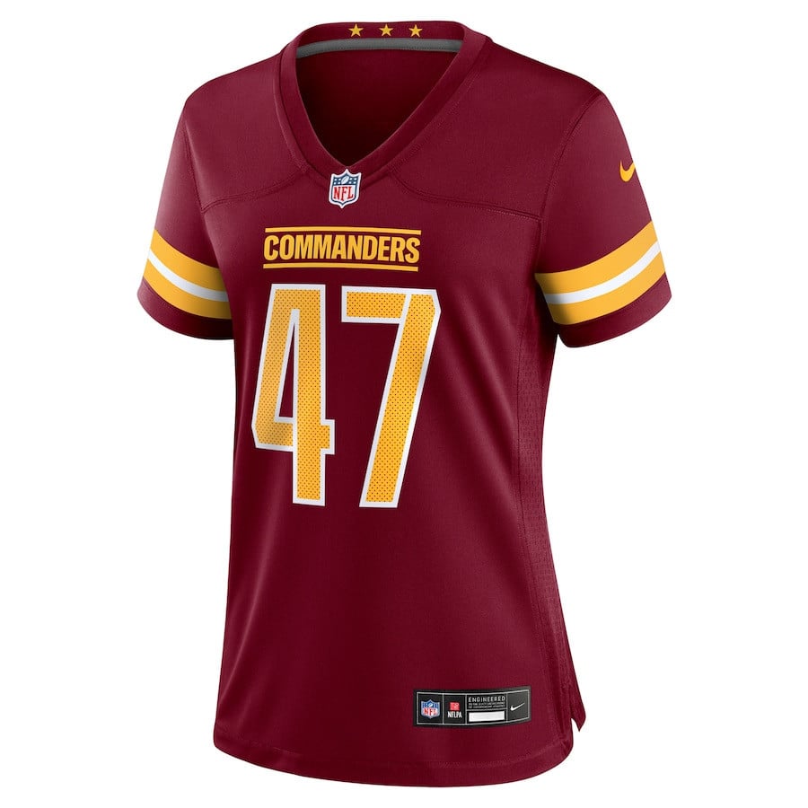 Zane Gonzalez 47 Washington Commanders Women's Game Jersey - Burgundy