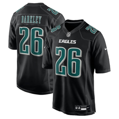 Saquon Barkley 26 Philadelphia Eagles Fashion Game Men Jersey - Carbon Black