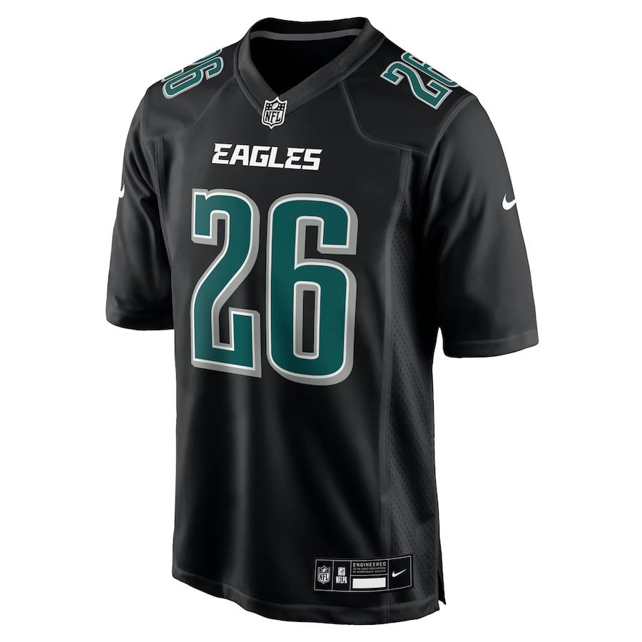 Saquon Barkley 26 Philadelphia Eagles Fashion Game Men Jersey - Carbon Black