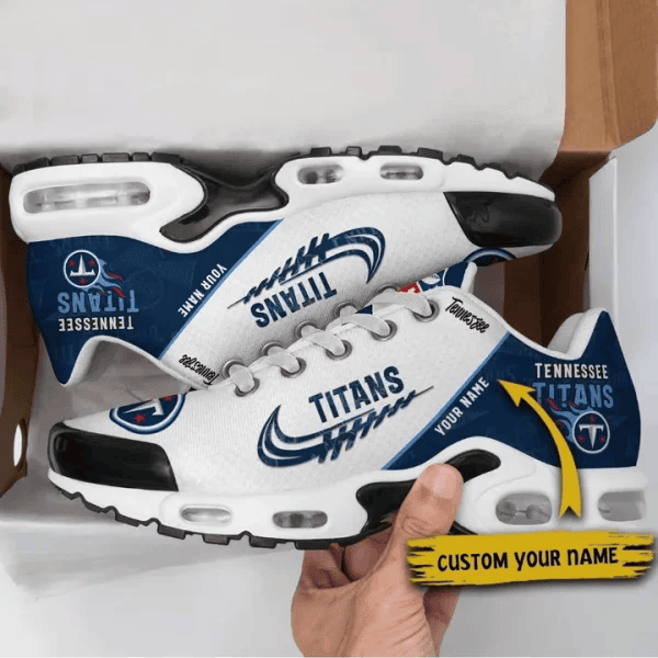 Tennessee Titans Custom Name TN Shoes Sneakers For Men And Women - Blue