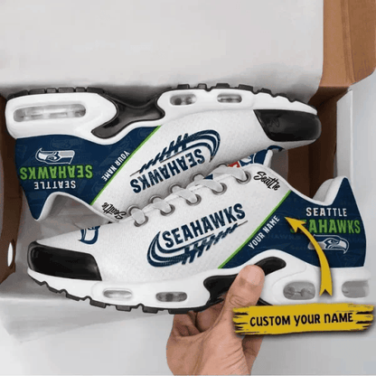 Seattle Seahawks Custom Name TN Shoes Sneakers For Men And Women - Navy