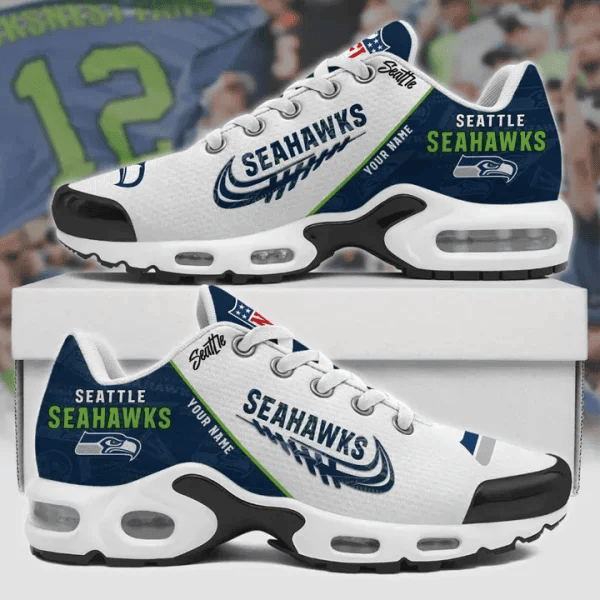 Seattle Seahawks Custom Name TN Shoes Sneakers For Men And Women - Navy