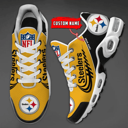 Pittsburgh Steelers Custom Name Air Max Shoes Sneakers For Men And Women - Yellow/Black