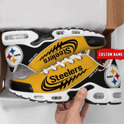 Pittsburgh Steelers Custom Name Air Max Shoes Sneakers For Men And Women - Yellow/Black