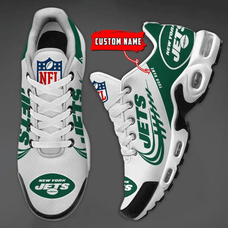 New York Jets Custom Name Air Max Shoes Sneakers For Men And Women - Green/White