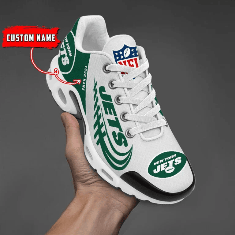 New York Jets Custom Name Air Max Shoes Sneakers For Men And Women - Green/White