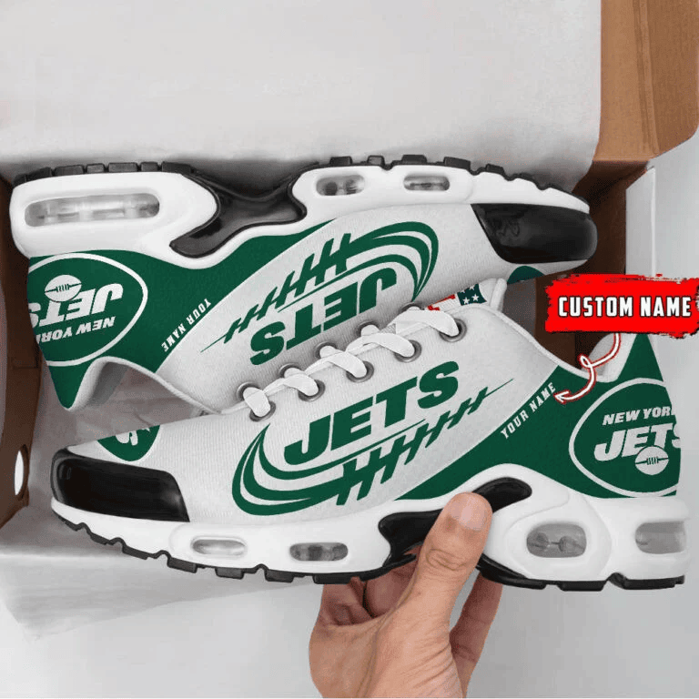 New York Jets Custom Name Air Max Shoes Sneakers For Men And Women - Green/White