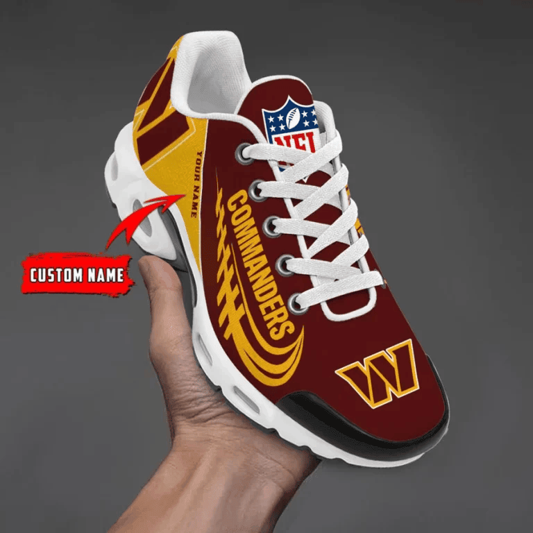 Washington Commanders Custom Name Air Max Shoes Sneakers For Men And Women - Burgundy/Yellow