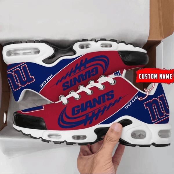 New York Giants Custom Name Air Max Shoes Sneakers For Men And Women - Blue/Red