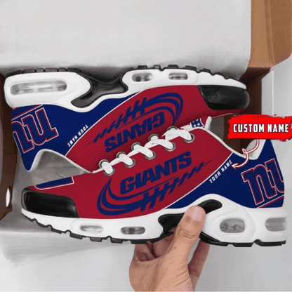 New York Giants Custom Name Air Max Shoes Sneakers For Men And Women - Blue/Red