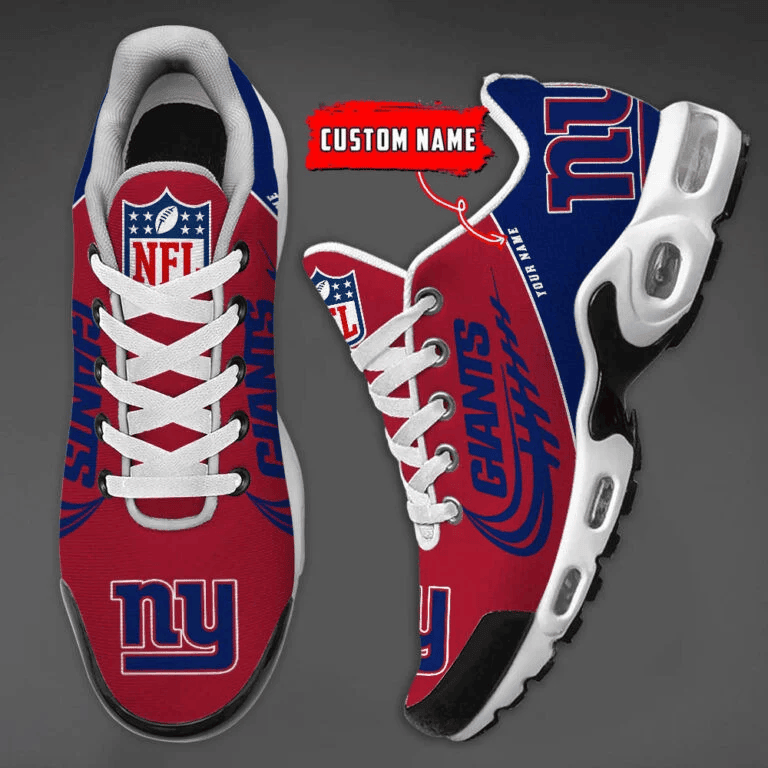 New York Giants Custom Name Air Max Shoes Sneakers For Men And Women - Blue/Red