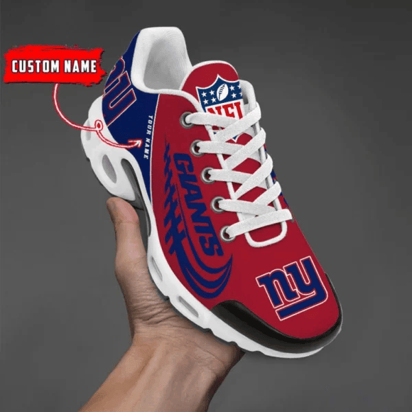 New York Giants Custom Name Air Max Shoes Sneakers For Men And Women - Blue/Red