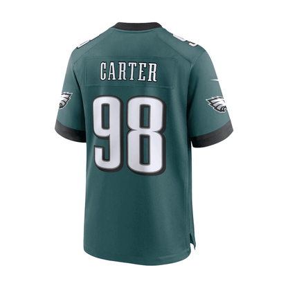 Jalen Carter 98 Philadelphia Eagles 2025 Pro Bowl Patch Game Men Jersey - Midnight Green