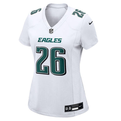 Saquon Barkley 26 Philadelphia Eagles Women's Fashion Game Jersey - Tundra White