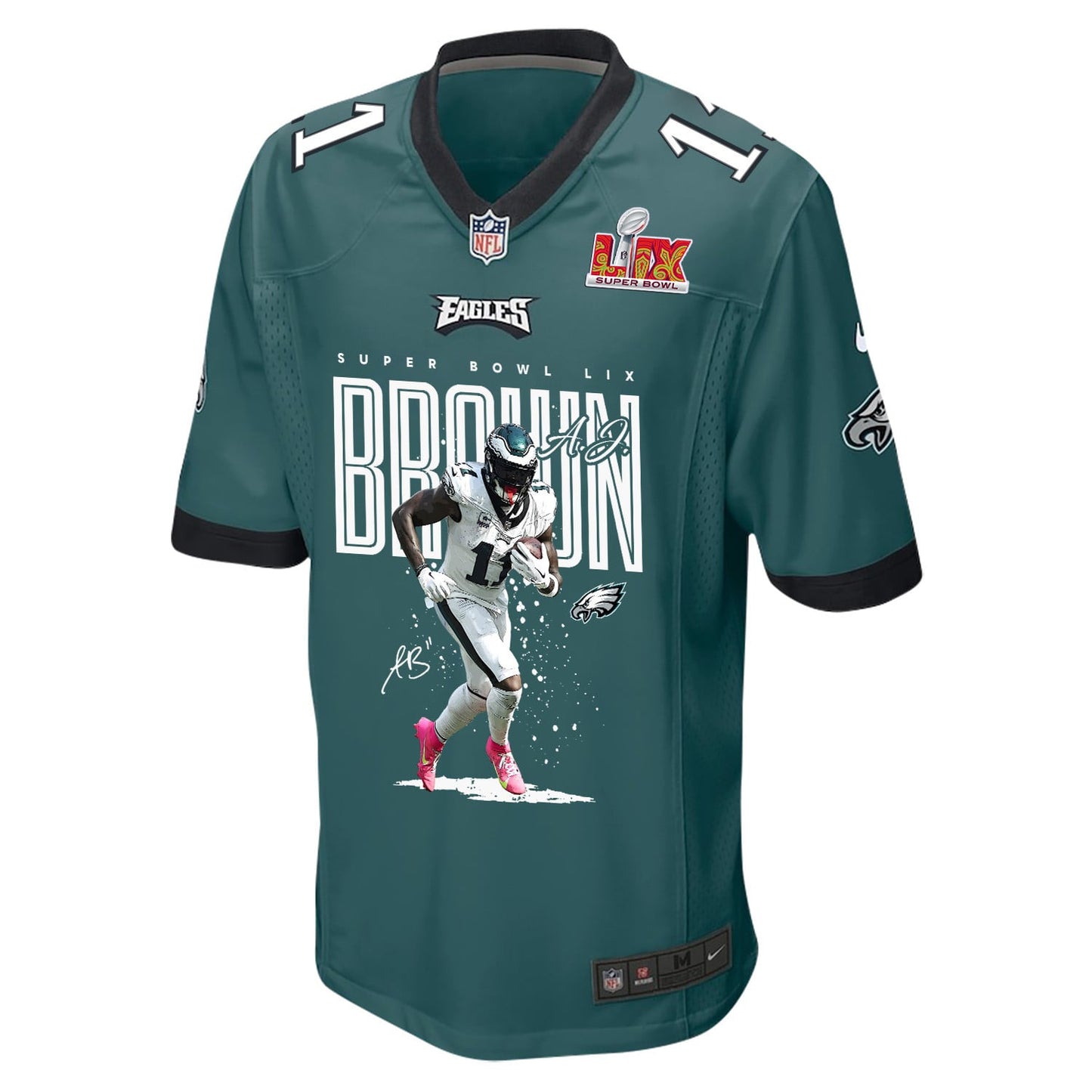 A.J. Brown 11 Philadelphia Eagles 'A.J.'s TD Tango' Game Men Jersey - Midnight Green