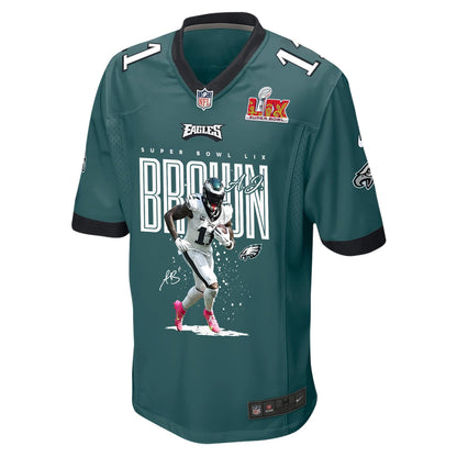 A.J. Brown 11 Philadelphia Eagles 'A.J.'s TD Tango' Game Men Jersey - Midnight Green