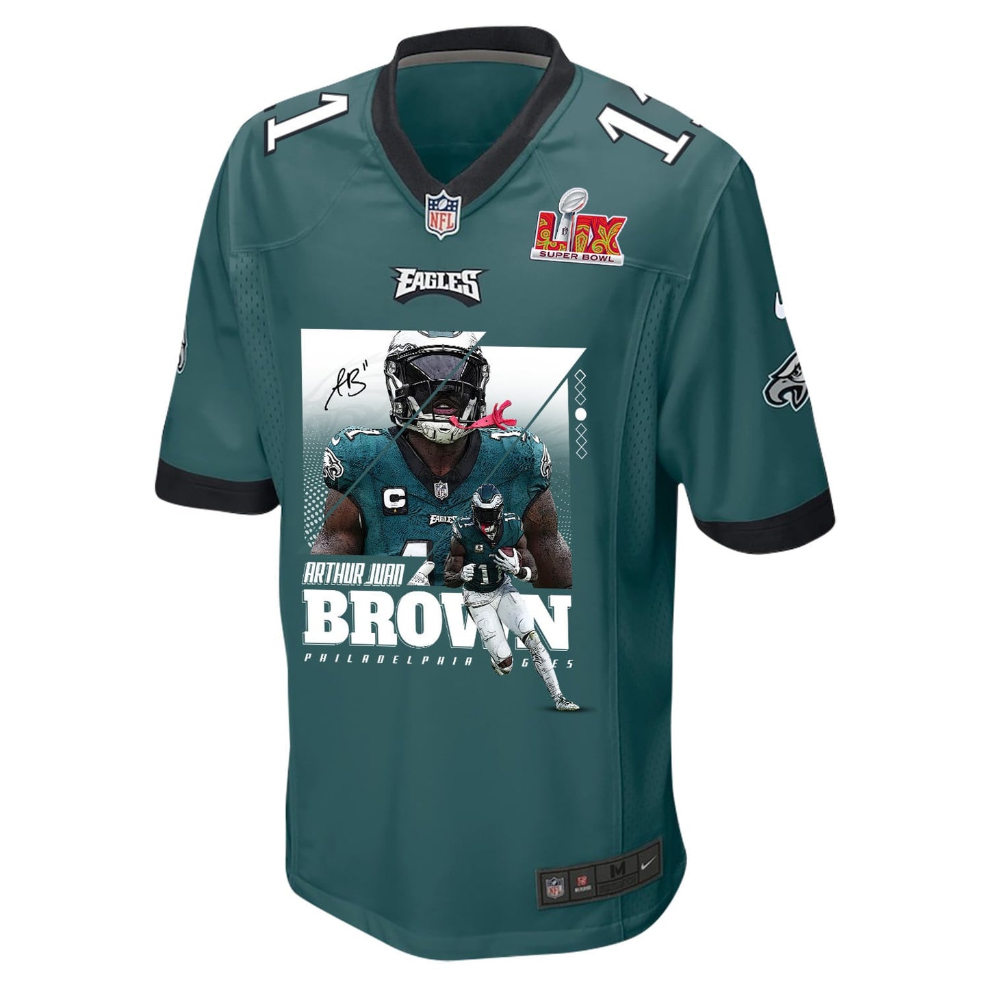 A.J. Brown 11 Philadelphia Eagles 'Swole Batman' Game Men Jersey - Midnight Green