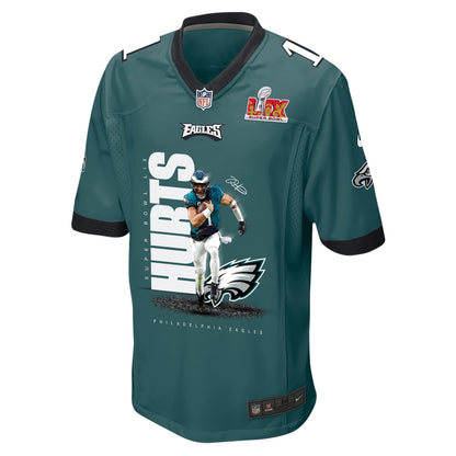 Jalen Hurts 1 Philadelphia Eagles 'Hurts So Good' Game Men Jersey - Midnight Green