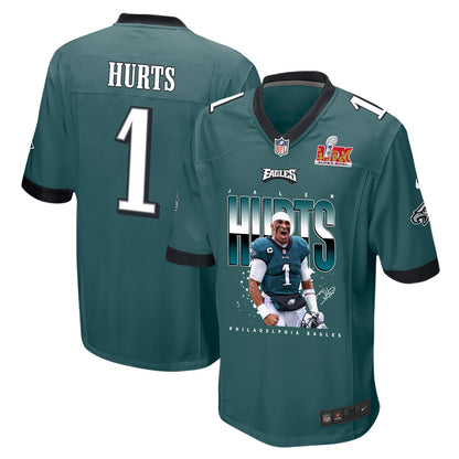 Jalen Hurts 1 Philadelphia Eagles 'Tell Me Where It Hurts' Game Men Jersey - Midnight Green