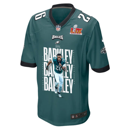 Saquon Barkley 26 Philadelphia Eagles 'Saquontum Leap' Game Men Jersey - Midnight Green