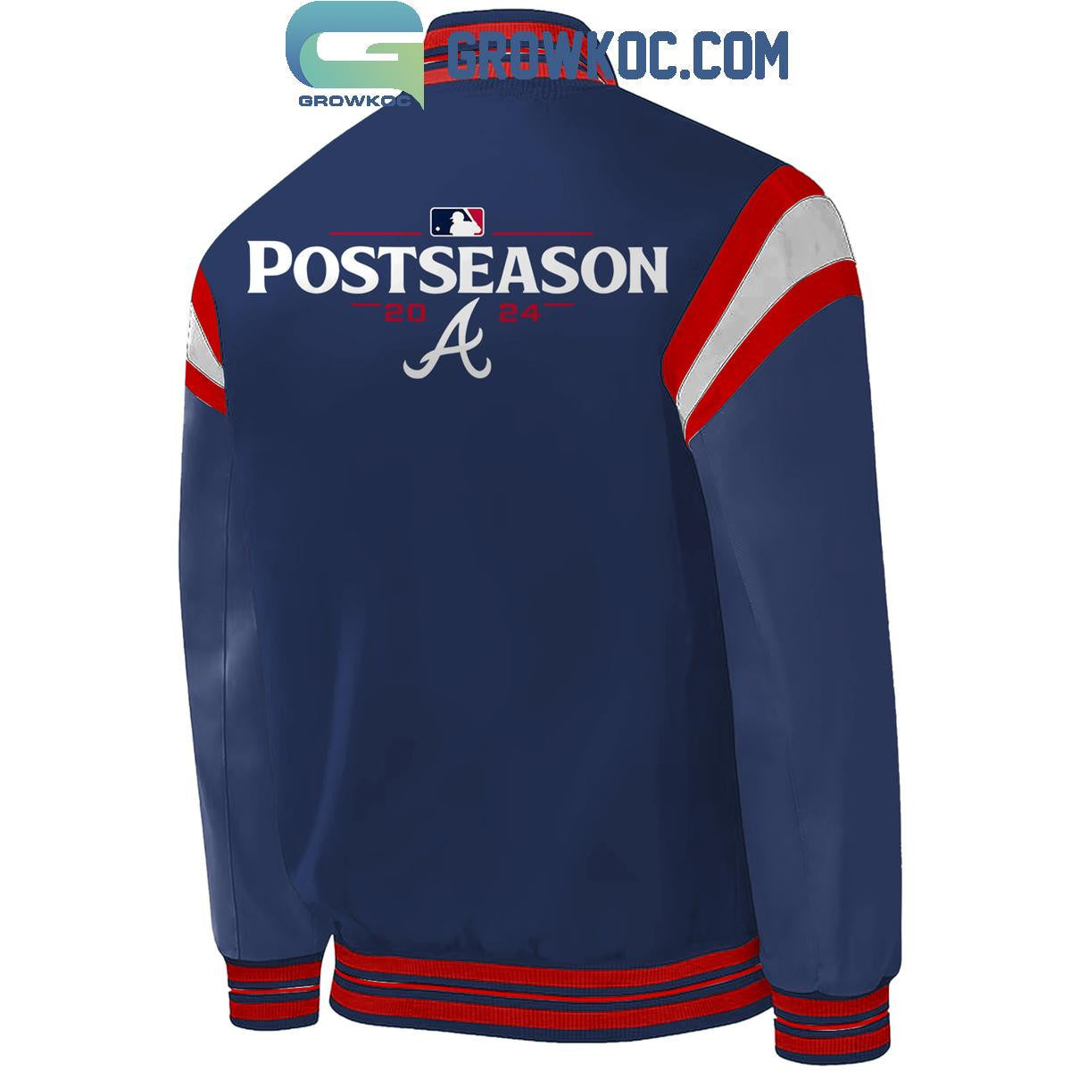 Atlanta Braves 2024 MLB Postseason Baseball Jacket - All Over Printed - Blue - All-Over-Printed Jacket