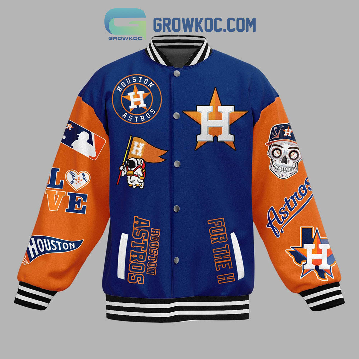 Houston Astros MLB Ready 2 Reign Baseball Jacket - All Over Printed - Blue - All-Over-Printed Jacket
